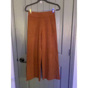 Elodie Brown ribbed Pants Wide Leg Size Small